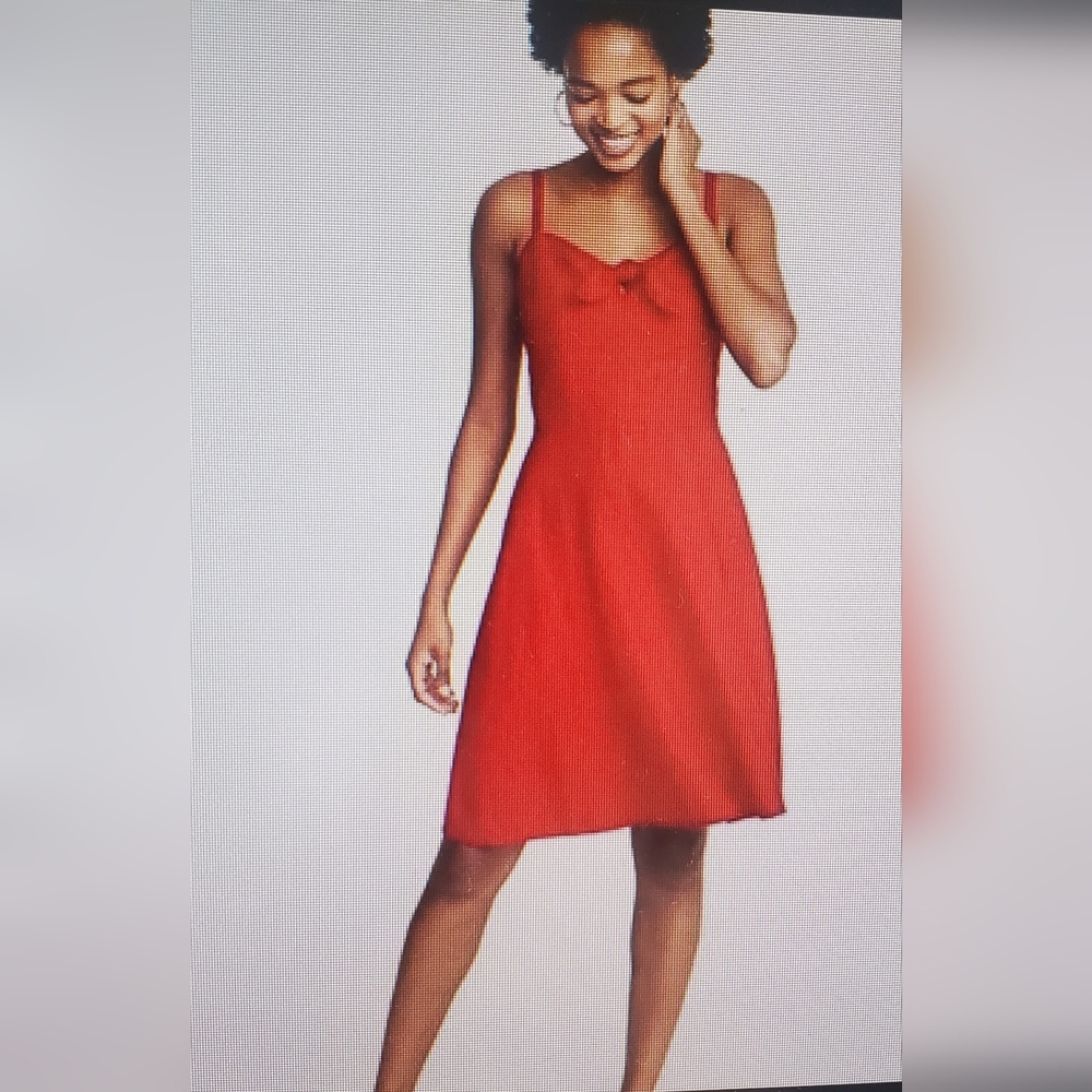 Old Navy Fit & Flare Tie Front Linen Cami Dress